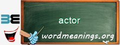 WordMeaning blackboard for actor